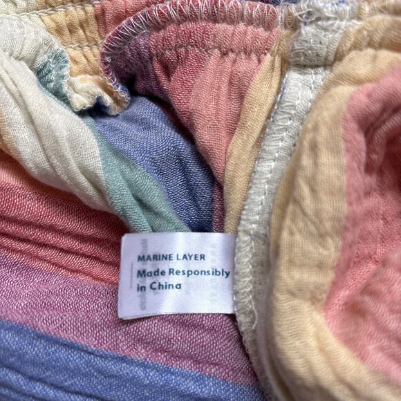 Marine Layer Corinne Maxi Skirt Women's Medium Tiered Rainbow Gauze Pull On Boho - Picture 10 of 11